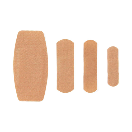 Curad Flex Fabric Adhesive Bandages Assorted Sizes (2 x 4, 4-3/4 x 3,  1 x 3, 5/8 x 2-1/4), Latex Free, Sterile, Island Pad, 100/Box, 24 BX/CS  - Curad CUR0700RBV1 CS - Betty Mills