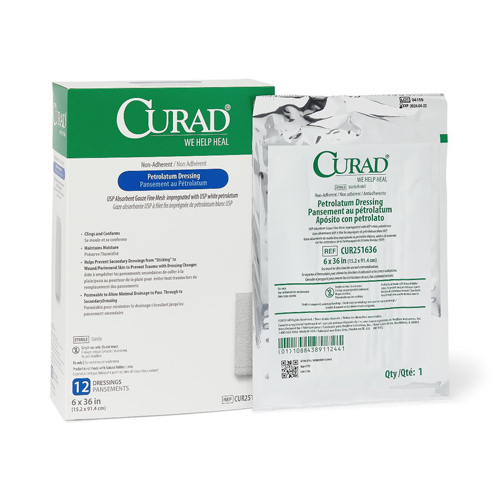 MEDCUR251636Z - Medline - Medline CURAD Sterile Nonadherent Petrolatum Gauze Dressing, 12 Each per Box