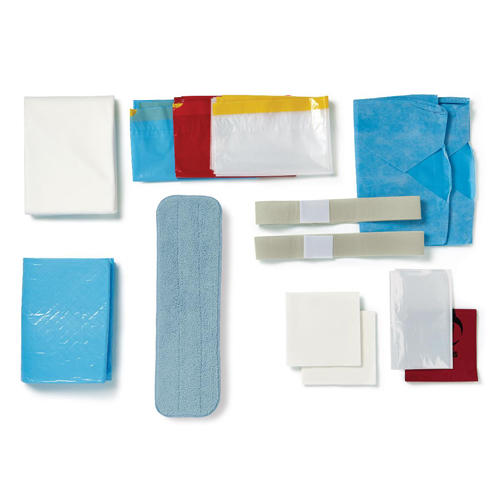 MEDDYKQSUITEM - Medline - QuickSuite Complete OR Turnover Kit with Standard Sheet, Microfiber Mop Head, 10 EA/CS