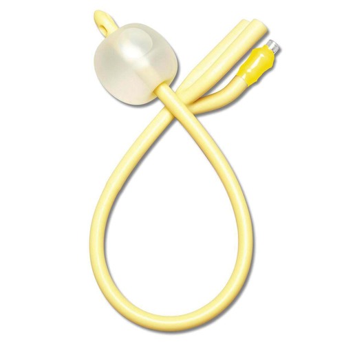 MEDDYND11802H - Medline - Silicone-Elastomer Coated Latex Foley Catheter with Straight Tip, 3-Way, 20 Fr, 30 mL