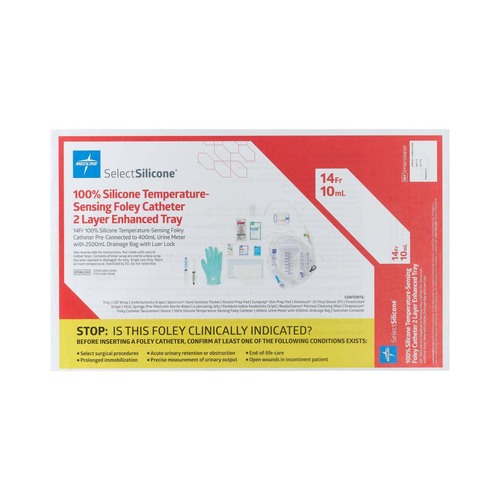 MEDDYND150814T - Medline - Foley Catheter Tray, Temp, UM, 14Fr x 10 mL