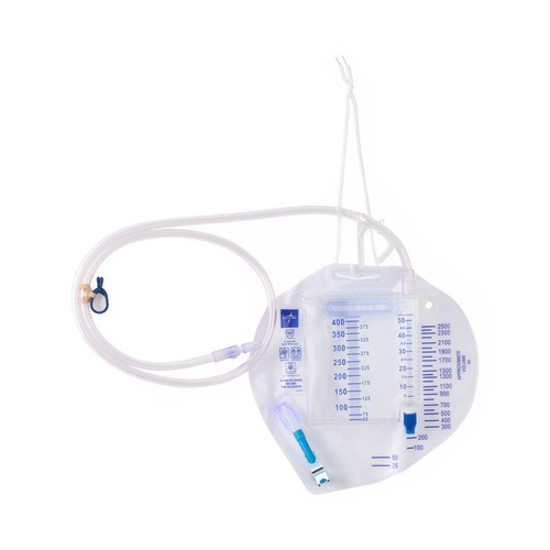 MEDDYND27403H - Medline - Urine Meter 400 mL with Drain Bag 2,500 mL, Luer Lock, Metal Clamp