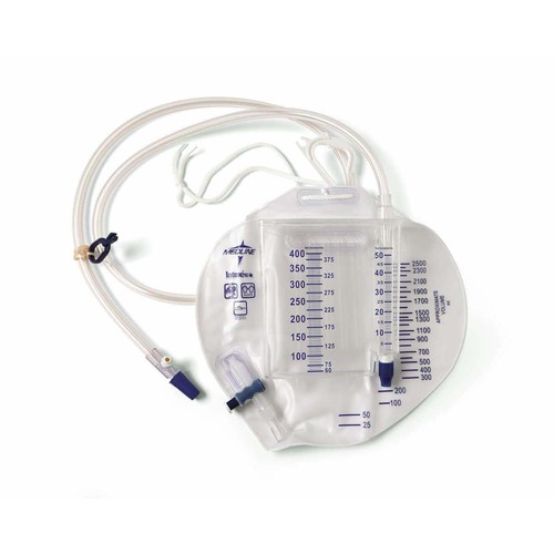 MEDDYND27403S - Medline - Urine Meter 400 mL with Drain Bag 2,500 mL, Luer Lock, Slide-Tap