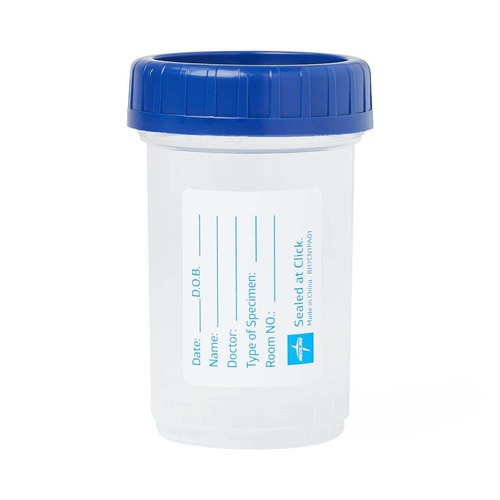 MEDDYND30389H - Medline - Click N Close Pneumatic Tube Specimen Container, Sterile Fluid Pathway, 4 oz.