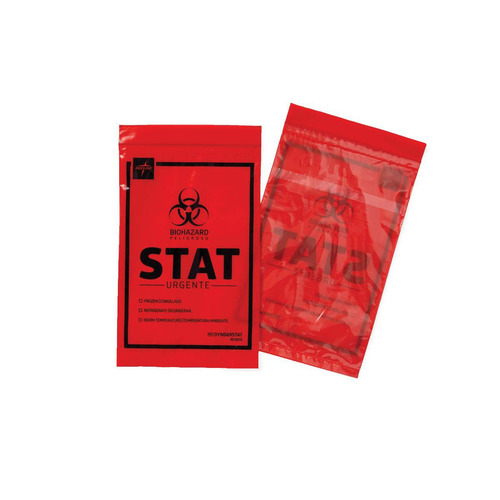 MEDDYND69STAT - Medline - Red STAT Bag, 6" x 9"