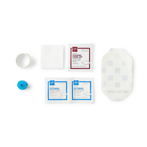 MEDDYND74083 - Medline - 8-Piece IV Start Kit with Two Alcohol Prep Pads, One PVP Prep Pad and Suresite Window, 100 EA/CS