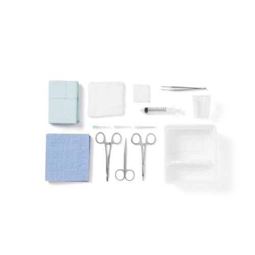 MEDDYNJ03011H - Medline - Laceration Trays with Satin Instruments, 1 Each