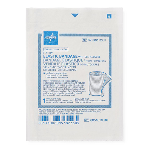 MEDDYNJ05153LFH - Medline - Medline Sterile Matrix Wrap Elastic Bandage with Self-Closure, 3" x 5 yd.
