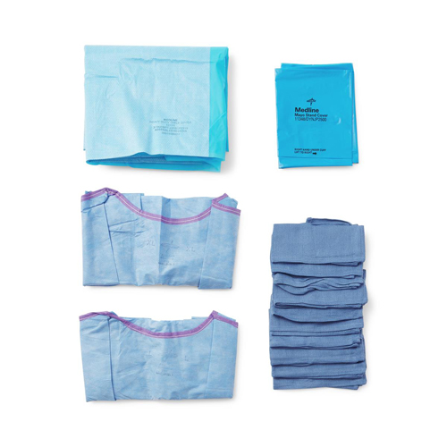 MEDDYNJP1047 - Medline - Aurora Surgical Set-Up Pack with Drapes and Gowns, 5 EA/CS