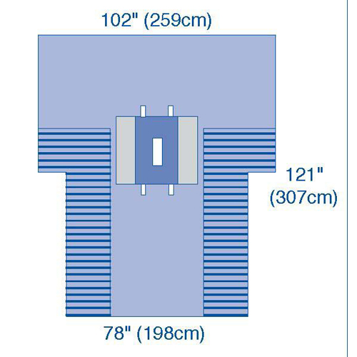 MEDDYNJP3008UG - Medline - UltraGard Laparotomy Drapes with Pouches, 12 EA/CS