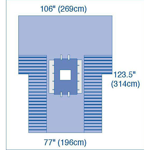MEDDYNJP3102UGH - Medline - Medline UltraGard Laparoscopic Cholecystectomy Drapes with Troughs, 1/EA