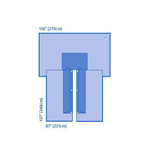 MEDDYNJP4003 - Medline - Medline Sterile Cardiovascular Split Surgical Drape, 8 EA/CS