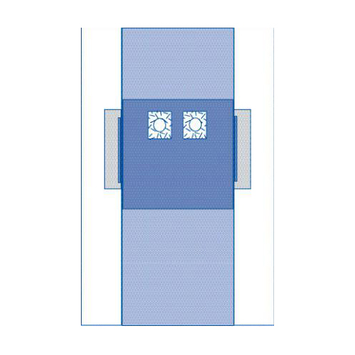 MEDDYNJP4114H - Medline - Medline 77 x 135" Femoral Angiography Surgical Drape with Pouches, 1/EA