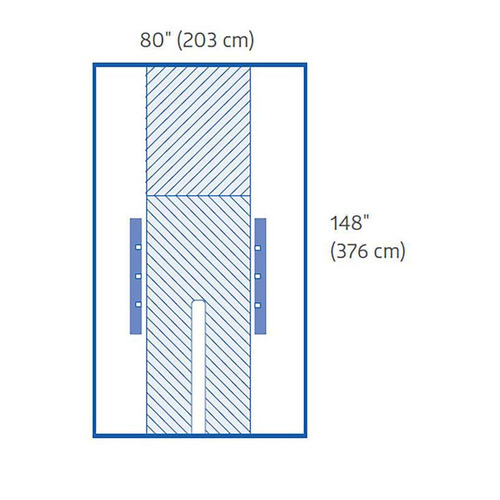 MEDDYNJP4141 - Medline - Sterile Cardiovascular Split Surgical Drape, 10 EA/CS