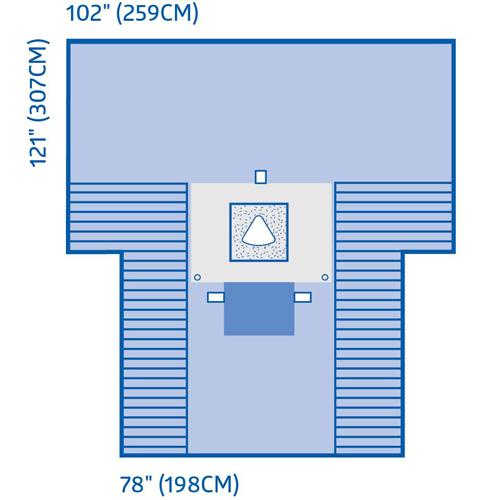 MEDDYNJP6102 - Medline - Medline Cesarean Section Surgical Drape with Pouch and Fenestration, 7 EA/CS