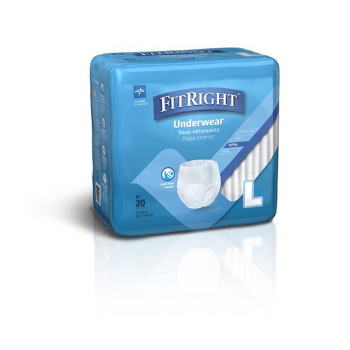 MEDFIT23505A - Medline - Medline FitRight Ultra Protective Underwear, Large, 40"-56", 80 EA/CS