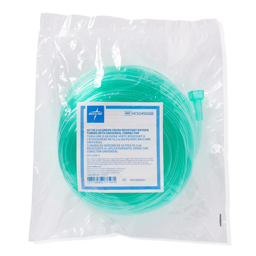 MEDHCSU4550GB - Medline - Green Oxygen Tubing with Universal Connector, 10 EA/CS