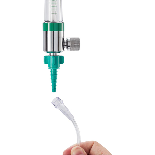 MEDHUD2555H - Medline - Nut and Nipple Universal Oxygen Adapter, Green Christmas Tree, 1/EA