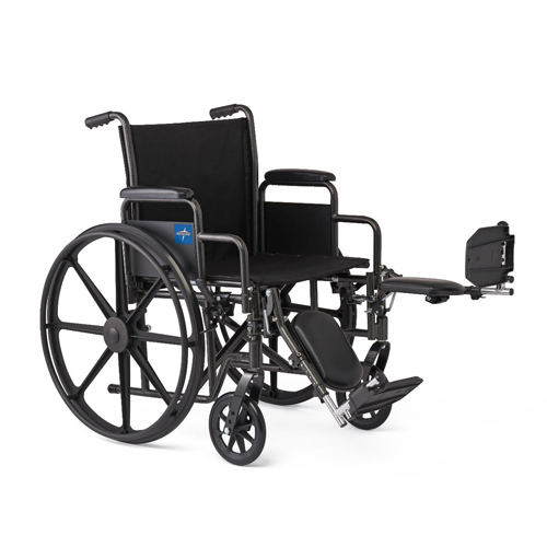 MEDK1166N22E - Medline - K1 Basic Wheelchair with Swing-Back Desk-Length Arms and Elevating Leg Rests, 16"