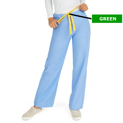 MEDM600NTHXXL-CA - Medline - Medline AngelStat Unisex Reversible Drawstring Waist Scrub Pants with Angelica Color-Coding, Size 2XL Regular Inseam, Ceil Blue