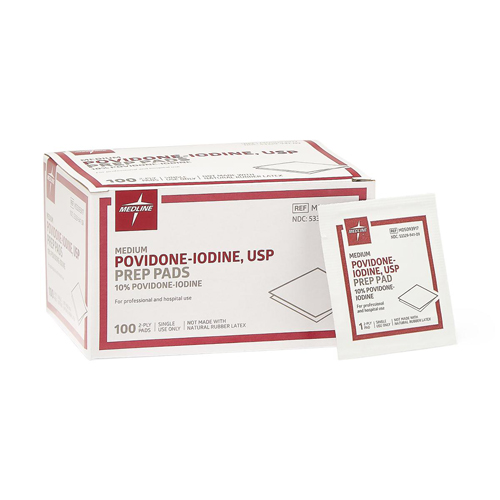 MEDMDS093917HH - Medline - Povidone Iodine Prep Pads, Size M, 1/EA