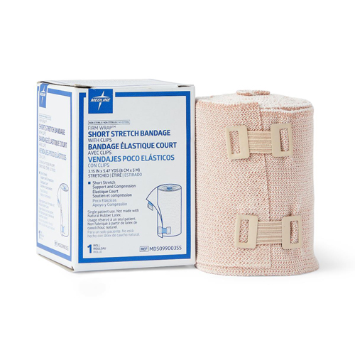 MEDMDS099003SSH - Medline - Firm-Wrap Short-Stretch Elastic Bandage, 8 cm x 5 m (3.15" x 5.47 yd.), 1/EA