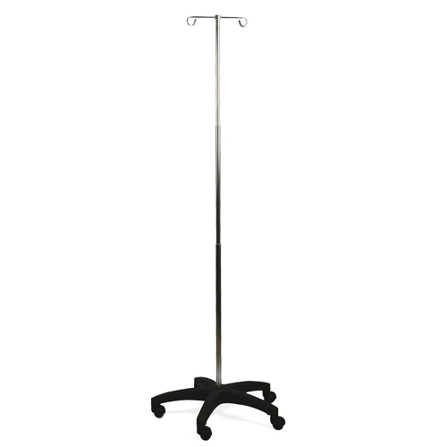 MEDMDS129CS - Medline - Aluminum Foldable 5-Leg IV Pole, 2 Hooks, 37-1/5" to 83-1/2" H, 3 EA/CS