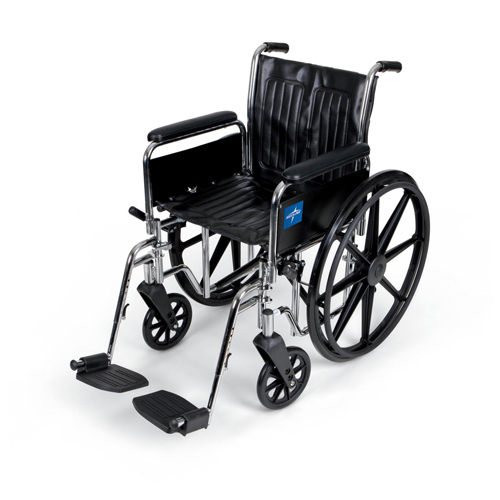 MEDMDS806400FLA - Medline - Excel Wheelchair, Removable Full-Length Arms, Swing-Away Footrests, 20", 1/CS
