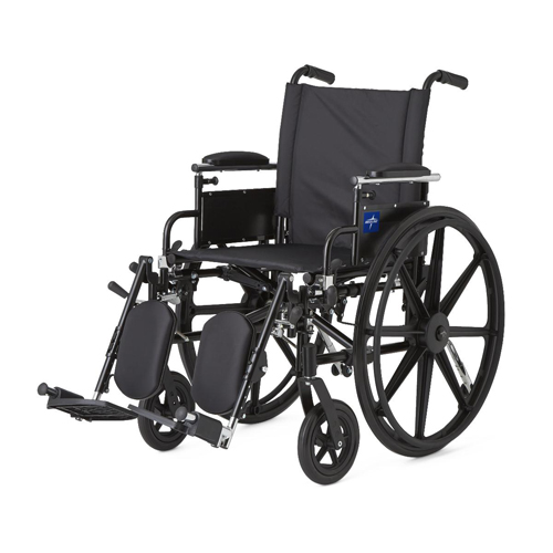 MEDMDS806550PLUS - Medline - K4 Lightweight Wheelchair with Height-Adjustable Swing-Back Desk-Length Arms and Elevating Leg Rests, 300 lb. Weight Capacity, 18" Width