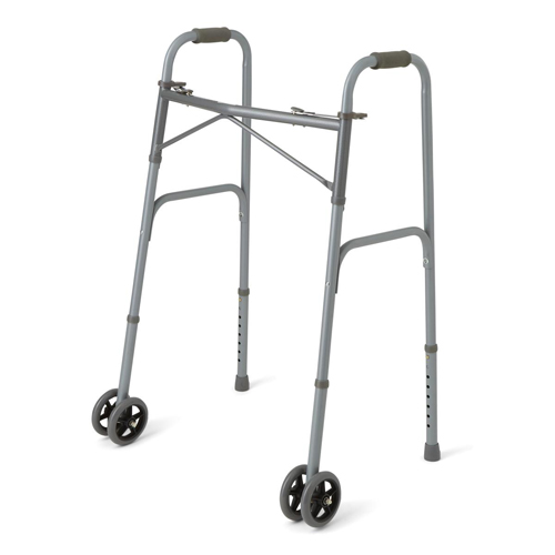 Medline MDS86410XWW - Bariatric Folding Walker with 5 Wheels