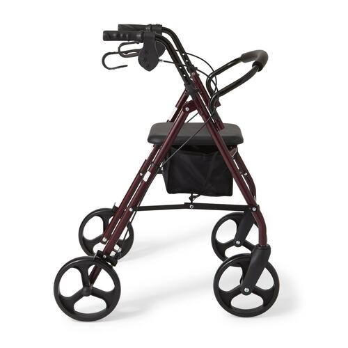 MEDMDS86850ES8 - Medline - Basic Steel Rollator with 8" Wheels, Burgundy, 1/EA