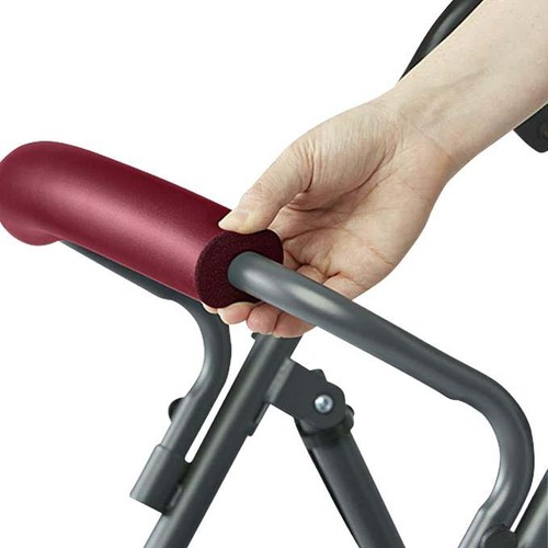 MEDMDS86850ESAR - Medline - Steel Rollator with 6" Wheels and Microban-Treated Touch Points and Seat, Burgundy, Knockdown
