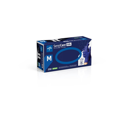 MEDMDSXB7585H - Medline - Medline SensiCare Silk Nitrile Exam Gloves with SmartBoX Technology, Size M, 250 EA/BX