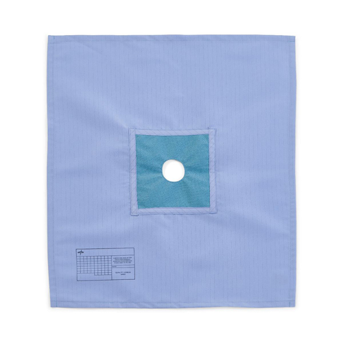 MEDMDT013629 - Medline - ResiStat Universal Drape with 1.5" Round Fenestration and 6" x 6" Polysoaker, 19" x 17", 12 EA/DZ