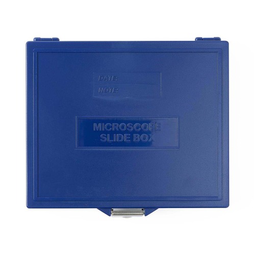 MEDMLAB100STRLB - Medline - Storage Box for 100 Slides with Steel Lock, Blue