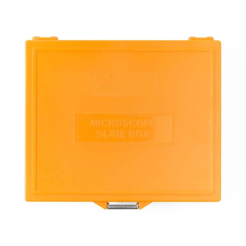 MEDMLAB100STRLO - Medline - Storage Box for 100 Slides with Steel Lock, Orange