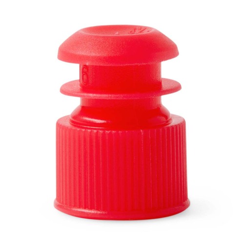 MEDMLAB13FLNGRZ - Medline - Polyethylene Test Tube Cap, Flange Style, 13 mm, Red, 1,000/Poly Bag