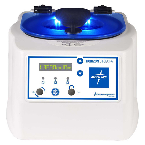 MEDMLAB37621501 - Medline - Horizon 6 Flex FA Programmable Centrifuge, Fixed Rotor, 6-Place, 75 to 125mm Tubes, Compatible with Tubes (MLAB15021, MLAB15022, MLAB15011 and MLAB15012)