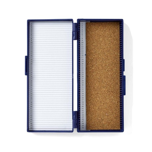 MEDMLAB50SLSTRB - Medline - Slide Storage Box for Fifty 25 mm x 75 mm Slides, Blue
