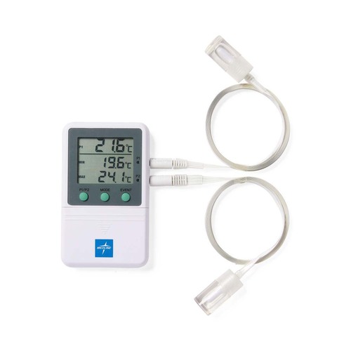 MEDMLAB821RFV - Medline - Digital Refrigerator and Freezer Thermometer, 2 Probes with 5-mL Glycol Bottles, -50 to 70&deg;C