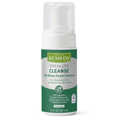 MEDMSC098FOAM04 - Medline - Medline Remedy Specialized No-Rinse Foam Cleanser, 4 oz., 24 EA/CS
