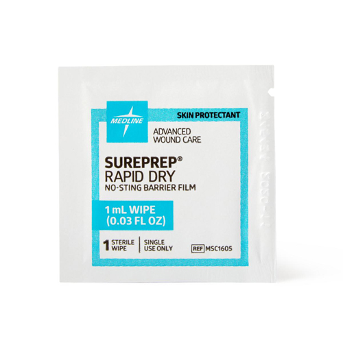 MEDMSC1605H - Medline - Medline SurePrep Rapid-Dry No-Sting Barrier Film, 1 mL Wipe, 1/EA