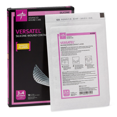 MEDMSC1734EP - Medline - Medline Versatel Contact Layer Dressings, 50 Each per Case