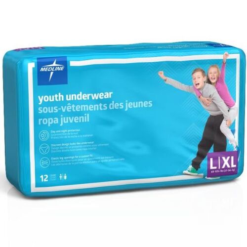 MEDMSC23003A - Medline - Medline Youth Protective Underwear, Large/X-Large, 48 EA/CS