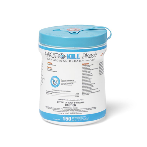 MEDMSC351410ANZ - Medline - Medline Micro-Kill Bleach Germicidal Bleach Wipes, 6" x 5", 150 count