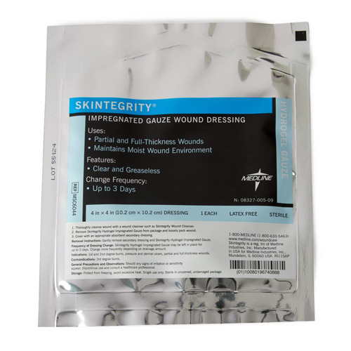 MEDMSC6022H - Medline - Medline Skintegrity Hydrogel Impregnated Gauze Wound Dressing, 2" x 2"