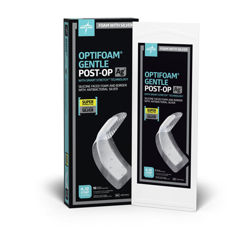 MEDMSC97412Z - Medline - Medline Optifoam Gentle AG+ Post-Op Foam Dressings, 10 Each per Box
