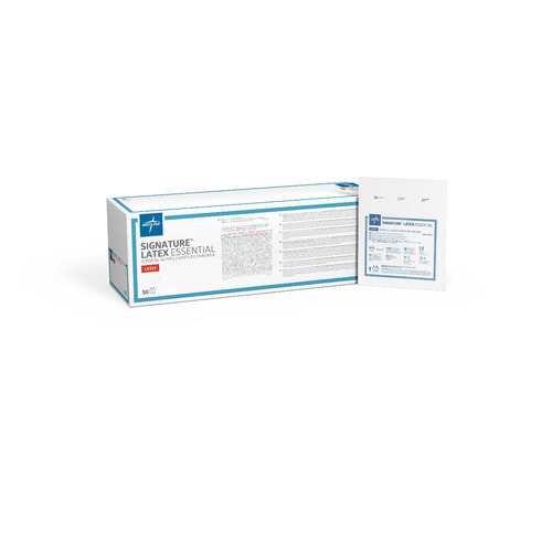 MEDMSG5965Z - Medline - Medline Signature Latex Essential Surgical Gloves, Latex, Powder-Free, Size 6.5