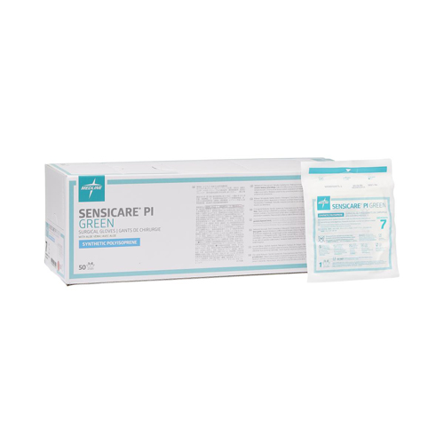 MEDMSG9270 - Medline - Medline SensiCare PI Green Surgical Gloves, Size 7, 200 PR/CS