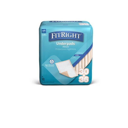 MEDMUP2000F - Medline - Medline FitRight Underpads, Peach, 30" X 36", 100 EA/CS